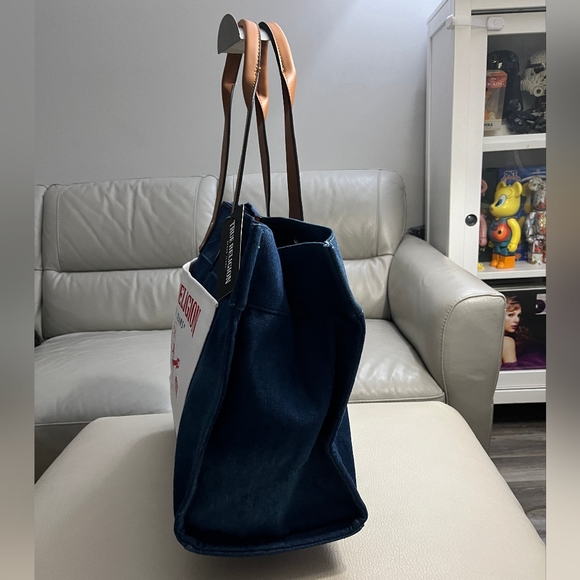 NWT - True Religion Women's Large Denim Tote Bag - Picture 3 of 10